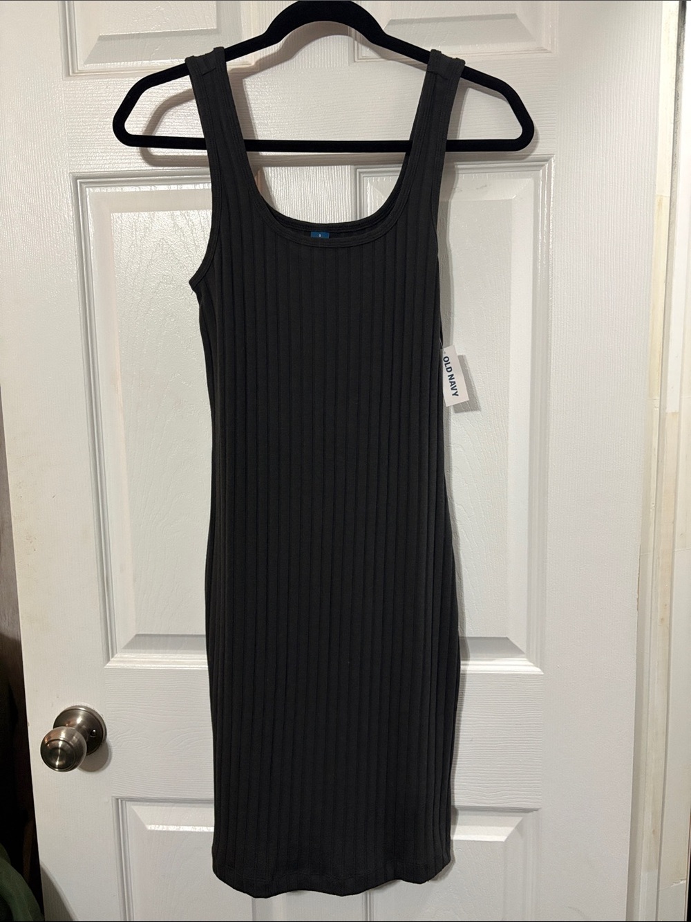 Old Navy Grey Ribbed Midi Tank Dress